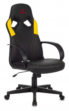 Кресло игровое ZOMBIE RUNNER чёрный/жёлтый искусственная кожа крестовина пластик ZOMBIE RUNNER YELLOW