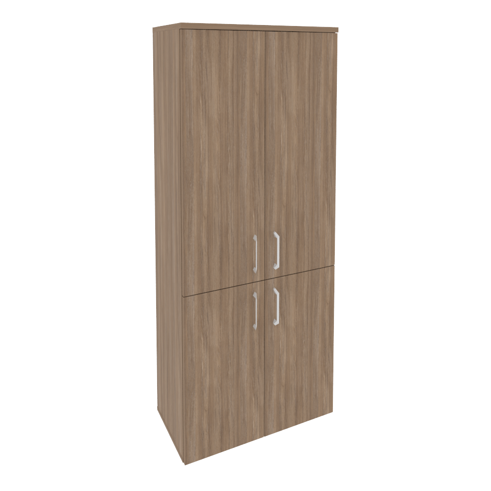 Шкаф высокий широкий (2 низких фасада ЛДСП+2 средних фасада ЛДСП) O.ST-1.3 (800*420*1977)