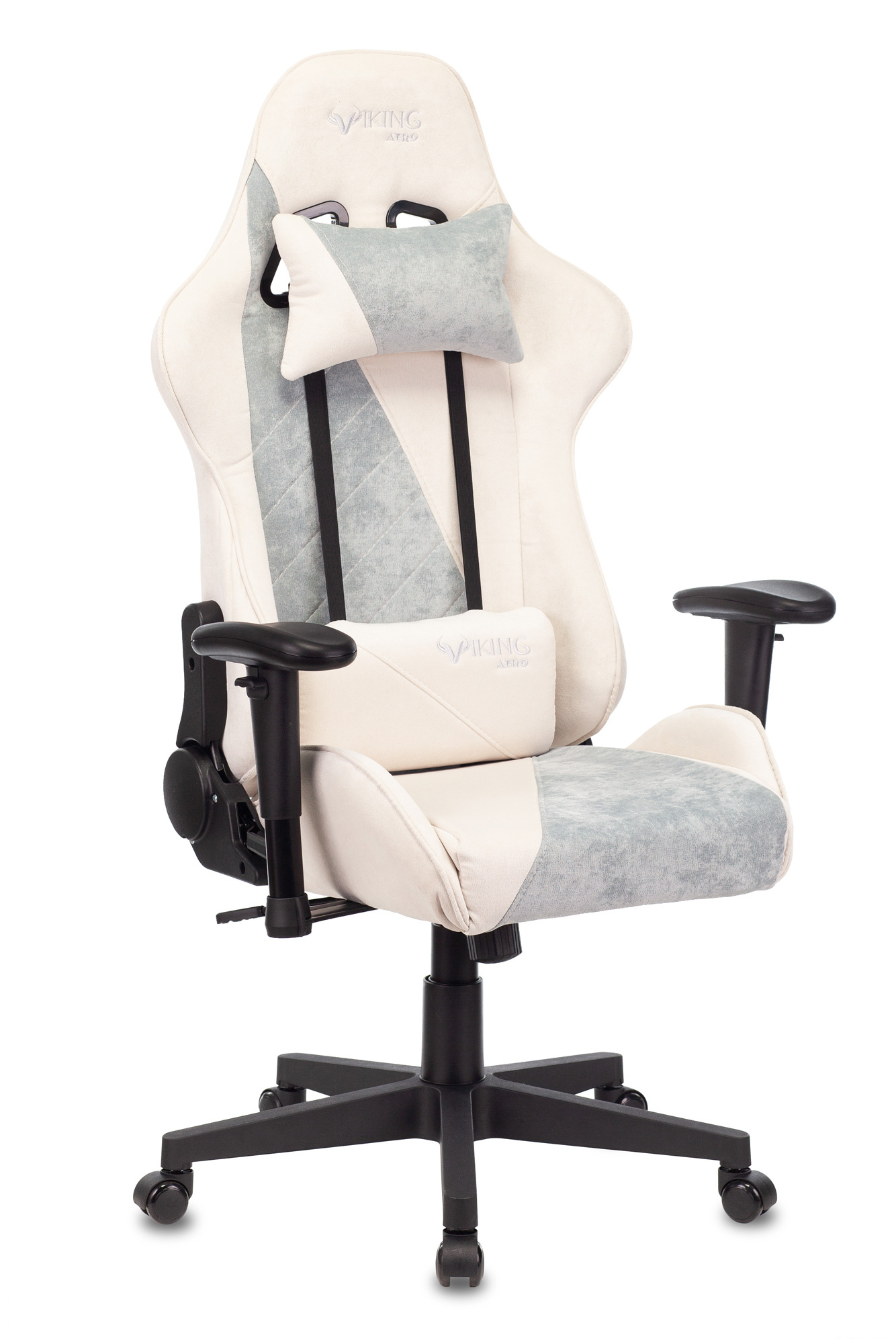 Кресло игровое Zombie VIKING X Fabric белый/серо-голубой с подголов. крестовина пластик VIKING X BLUE