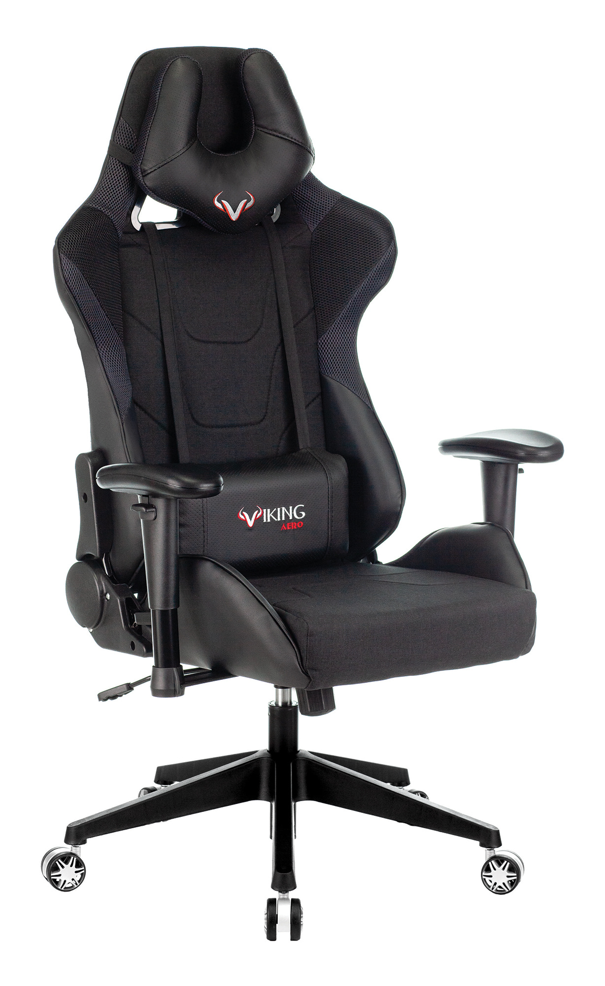 Кресло игровое Zombie VIKING 4 AERO Edition чёрный искусств.кожа/ткань с подголов. крестовина пластик VIKING 4 AERO BLACK
