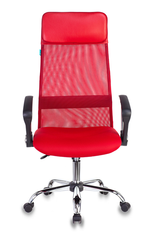 Кресло руководителя Бюрократ KB-6N красный TW-35N TW-97N сетка/ткань с подголов. крестовина металл хром KB-6N/SL/R/TW-97N