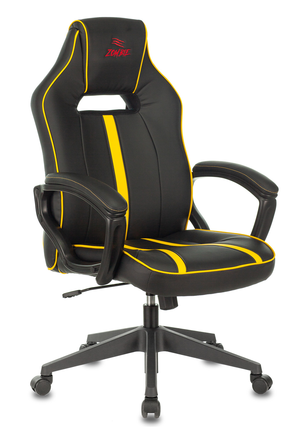 Кресло игровое Бюрократ VIKING ZOMBIE A3 черный/желтый искусственная кожа крестовина пластик VIKING ZOMBIE A3 YEL