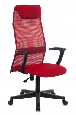 Кресло руководителя Бюрократ KB-8 красный TW-35N TW-97N сетка с подголов. крестовина пластик KB-8/R/TW-97N