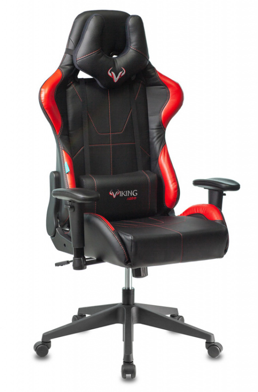 Кресло игровое Zombie VIKING 5 AERO черный/красный искусственная кожа с подголов. крестовина пластик VIKING 5 AERO RED
