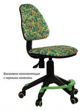 Кресло детское Бюрократ KD-4-F зеленый карандаши крестовина пластик подст.для ног KD-4-F/PENCIL-GN (590*280*585)