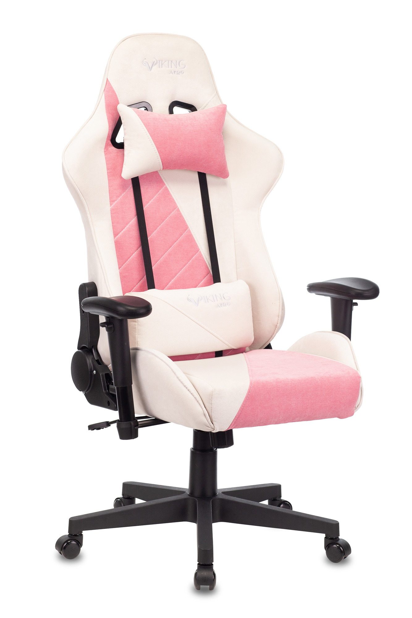 Кресло игровое Zombie VIKING X Fabric белый/розовый с подголов.крестовина пластик VIKING X PINK