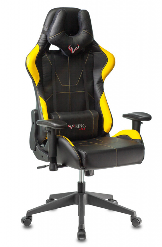 Кресло игровое Zombie VIKING 5 AERO черный/желтый искусственная кожа с подголов. крестовина пластик VIKING 5 AERO YELLOW