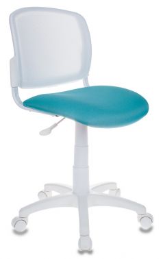 Кресло детское Бюрократ CH-W296NX белый TW-15 сиденье бирюзовый 15-175 сетка/ткань крестовина пластик пластик белый CH-W296NX/15-175