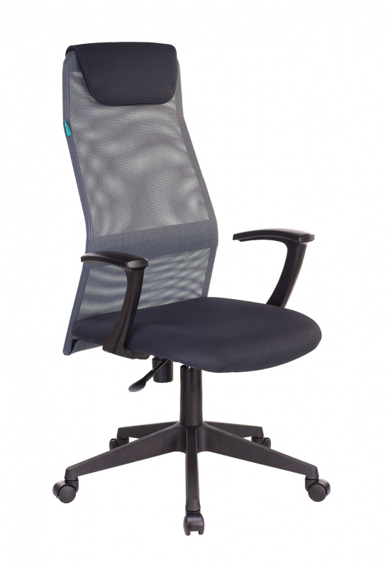 Кресло руководителя Бюрократ KB-8N темно-серый TW-04 TW-12 сетка/ткань с подголов. крестовина пластик KB-8N/DG/TW-12
