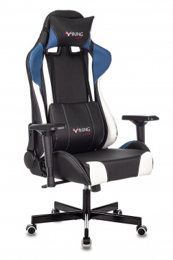 Кресло игровое Zombie VIKING TANK черный/синий/белый искусственная кожа с подголов. крестовина металл VIKING TANK BLUE