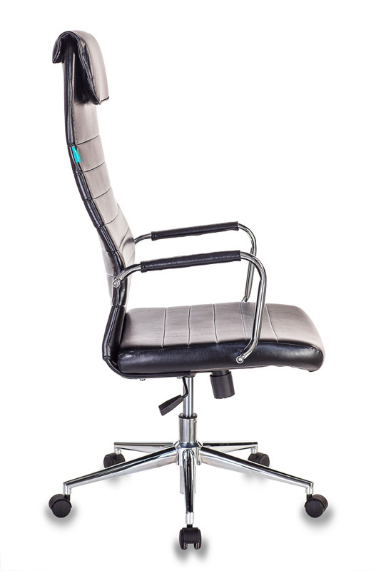 Кресло руководителя Бюрократ KB-9N/ECO черный искусственная кожа с подголов. крестовина металл хром KB-9N/ECO/BLACK