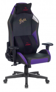 Кресло игровое Zombie HERO JOKER PRO черный/фиолетовый искусственная кожа с подголов. крестовина пластик HERO JOKER PRO