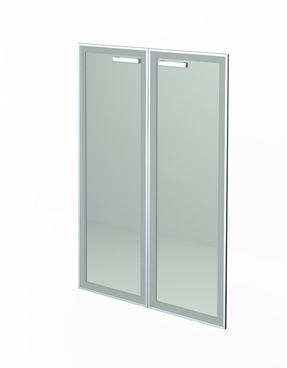 Комплект стеклянных дверей в алюминиевой раме НТ-601.2 Рстл (1180*780*4)