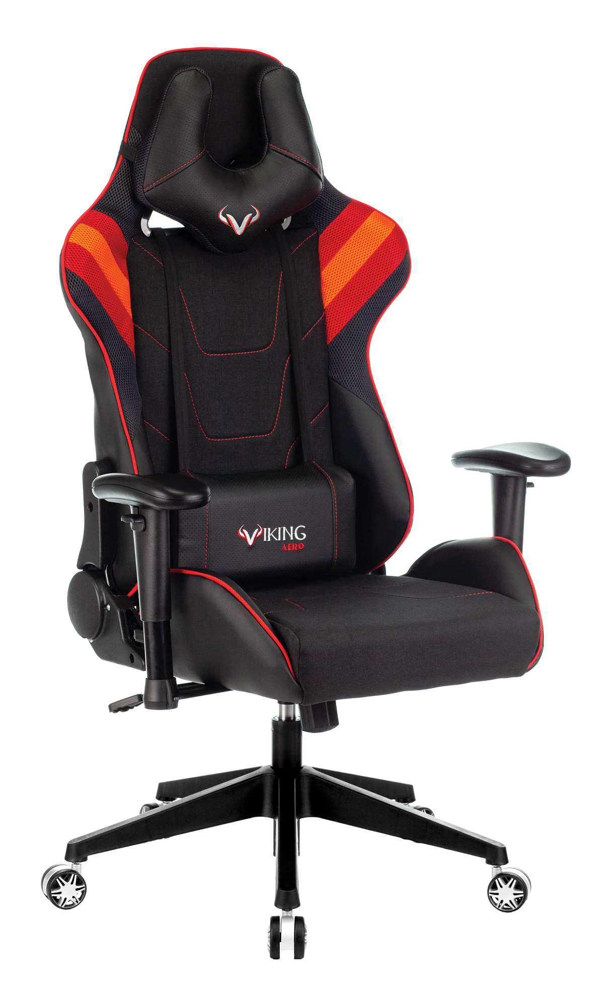 Кресло игровое Zombie VIKING 4 AERO черный/красный искусств.кожа/ткань с подголов. крестовина платсик VIKING 4 AERO RED