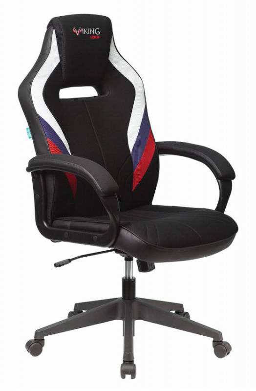 Кресло игровое Zombie VIKING 3 AERO белый/синий/красный сиденье черный искусств.кожа/ткань крестовина пластик VIKING 3 AERO RUS