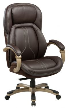 Кресло руководителя Бюрократ T-9919 коричневый рец.кожа/кожзам крестовина пластик пластик золото T-9919/BROWN